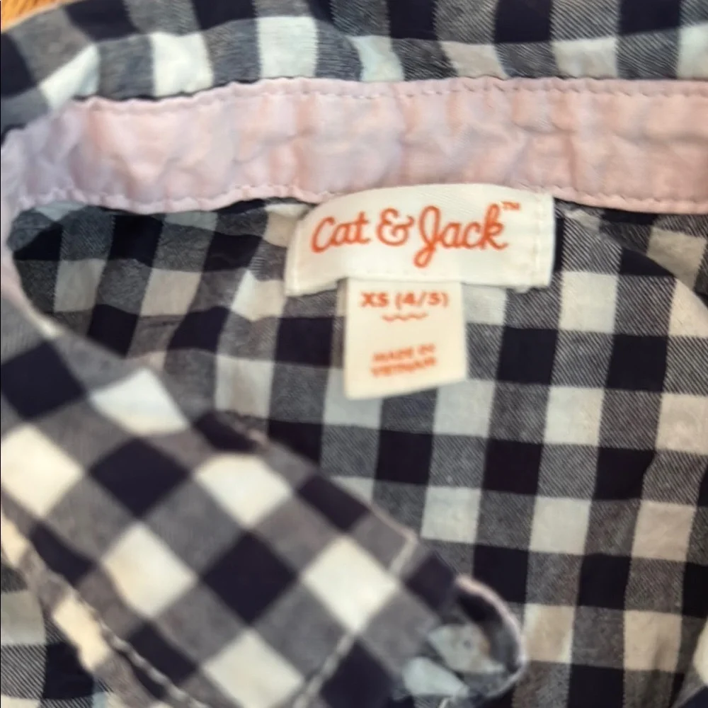 Cat & Jack Black and White Checkered Sleeveless Shirt